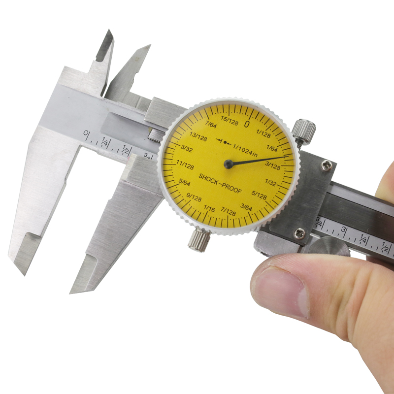 Inch Gauge Measuring Tool Dial Caliper 0-6" 0.001" Shock-proof Stainless Steel Precision Vernier Caliper