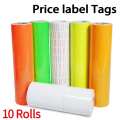 10 Roll/lot Price Label Tag for MX-5500 Price Gun Label Sticker, 4000pcs White and Color Retail Shop Price Gun Label