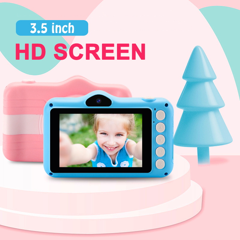 Children's Camera Cute Cartoon Mini Digital Camera For Kids 3.5 Inch 12MP 1080P Photo Video Camera Child Birthday Christmas Gift