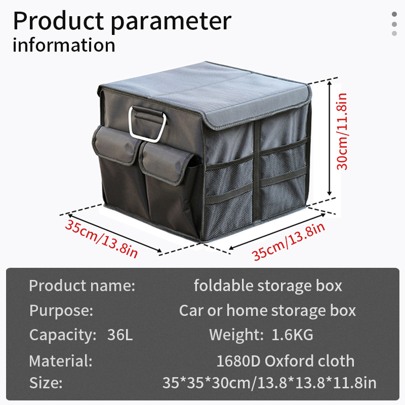 Car Rear Trunk Storage Bag Universal Oxford Cloth Organizer Box Auto Trunks Box Foldable Pocket Bag for Travel Storage Accessory