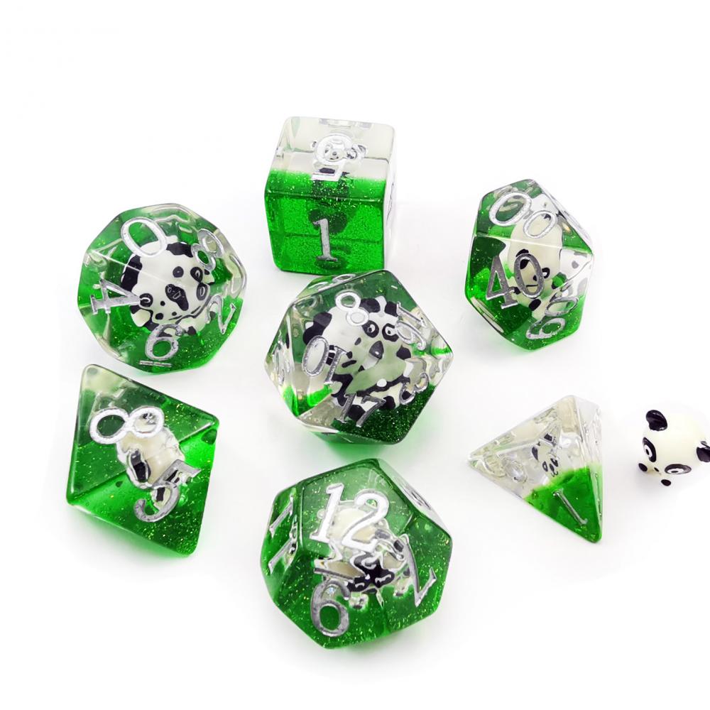 Bescon Oversized DND Animal Dice Set of Panda, Giant 7pcs Panda Polyhedral D&D Dice Set, Big Sized Dungeons and Dragons Dice