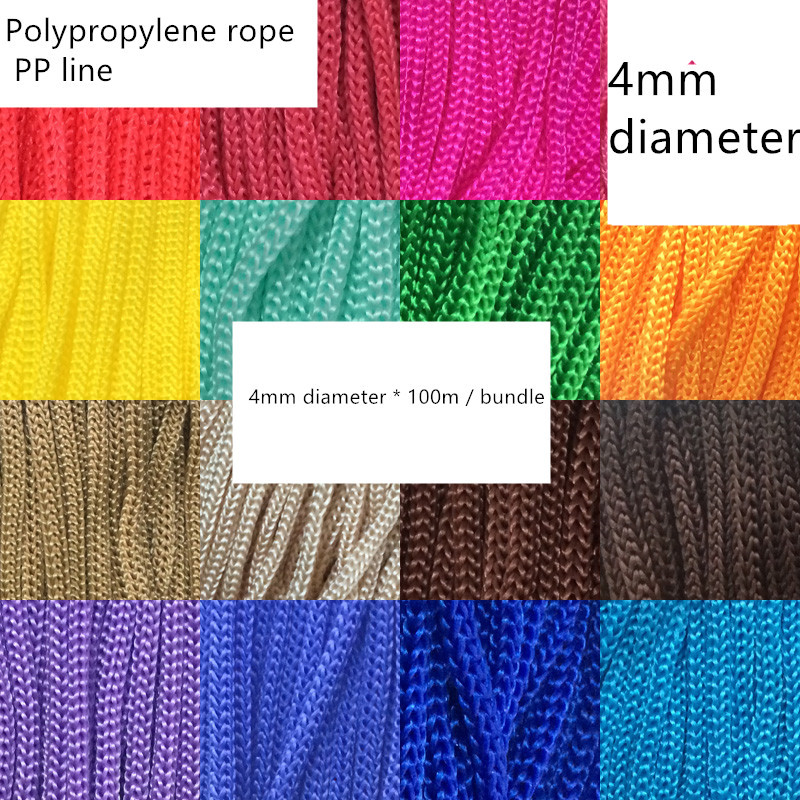 4mmX100M/PCS Polypropylene Silk / PP Yarn Rope Soft Rope Ccraft toys String Pull Imitation Nylon hollow Exhibition Badge Lanyard