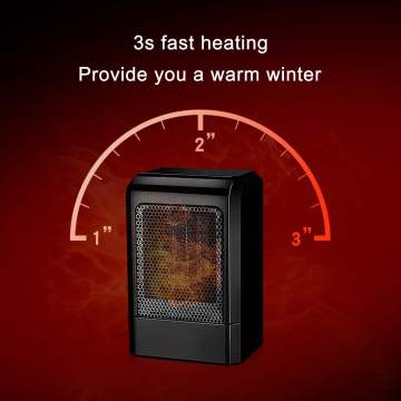 500W Portable Safety Office Heater Black US EU Plug Mini Electric Heater Ceramic Hot Fan Home Winter Warmer Fast Heating Stove