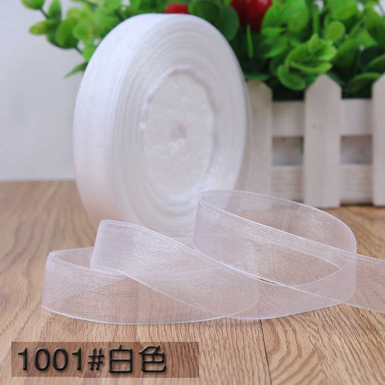 ( 50yard ) 2.5cm Width organza chiffon ribbons DIY materials supplies wedding cake decoration holiday gift packages 45 meter