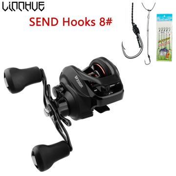 LINNHUE Baitcasting Reel BF2000 High Speed 7.2:1 Right Hand Fresh Saltwater Ultra Light reels Carp Lure fishing Send Hooks