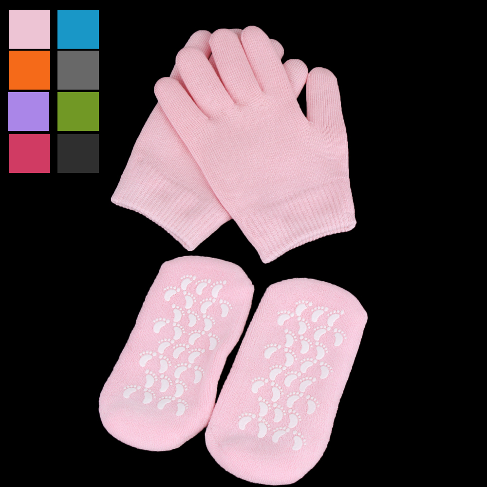 1 Pair Reusable SPA Gel Socks Gloves Moisturizing Whitening Exfoliating Smooth Hands Feet Care for Adult Hand Mask