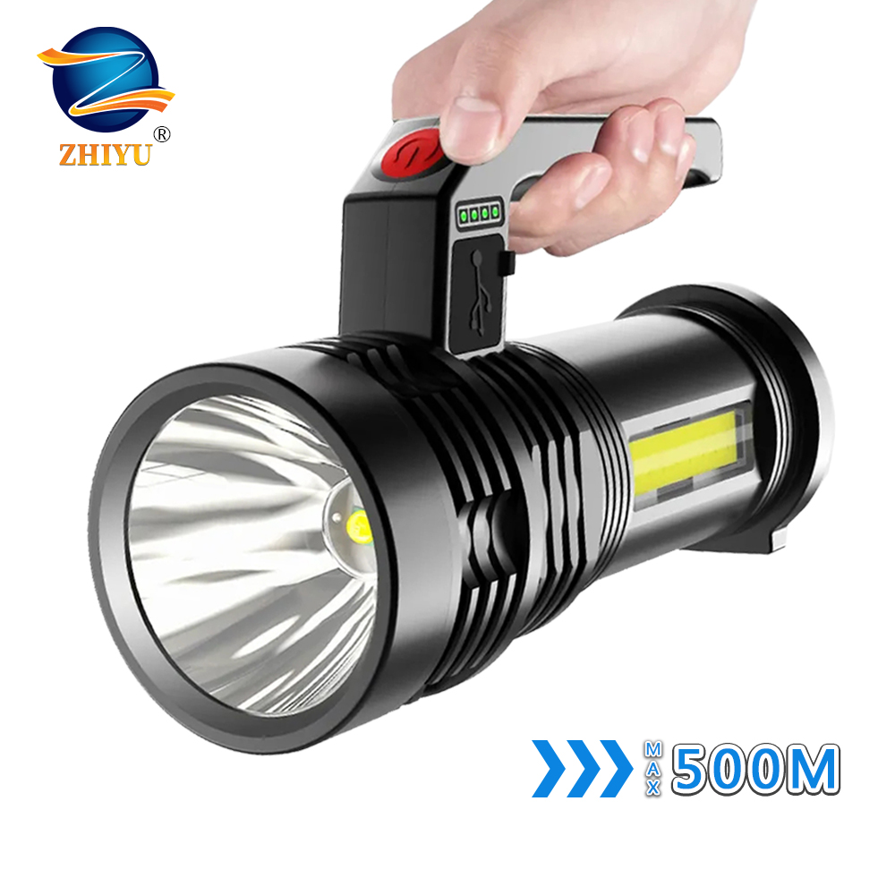 6000LM LED Flashlight Long Shot Use USB Rechargeable Outdoor Camping Lantern P500 Waterproof Searchlight Spotlight Floodlight