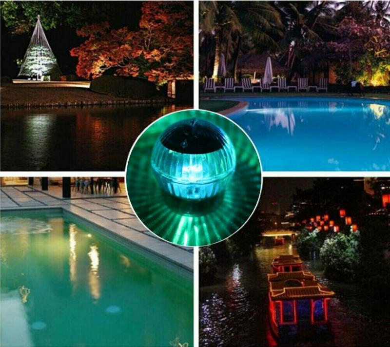 1pcs New Outdoor Solar Water Float Light Color Pond Float Light Garden Pool Color Changing LED Light Warm White Solar Pool Light