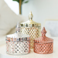 Diamond Glass Jars with Cover Nordic Golden Silver Kitchen Spices Candy Storage Box Jewelry Decoration Glass Container WF1021