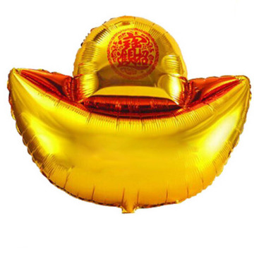 BIG Gold ingot foil balloons decorate helium balloons for mall opening celebrations 10pcs
