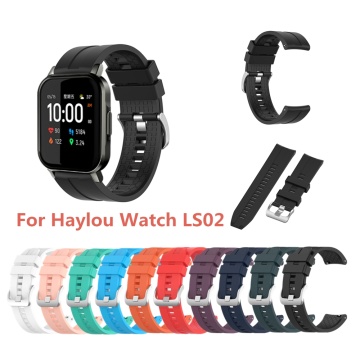 Sport Silicone Straps For Xiaomi Haylou LS02/LS02 English Version Smart Watch Band Replacement Wristband Accessories Correa