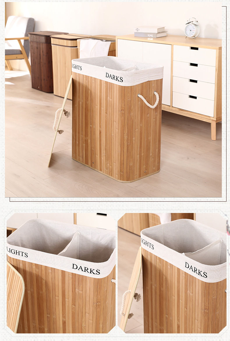 Bamboo Frame Laundry Basket