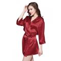 Women's Pure19 Momme Mini Cut Silk Robe Short Silky Robes Bridesmaid Bride Party Sleepwear Kimono Small~X-Large