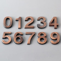 Bronze Digital 0-9 Hotel Adhesive Plating Digital Metal Building Door Address Floor Number Hotel Number Sticker Plate Sign