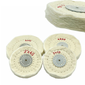 Cotton Polishing Wheel Cloth Buffing Wheel Arbor Buffer Mirror Polish White Round Wheel 50/40 layers Abrasive Tools