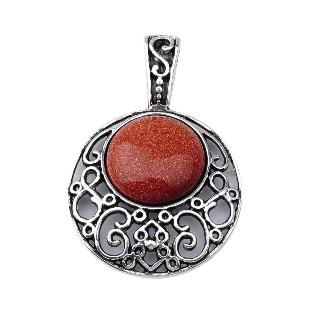 Alloy Gemstone Pendant Mother's Day Gift Natural Crystal Necklace Silver Wrap Healing Gemstone Pendant Necklaces Jewe