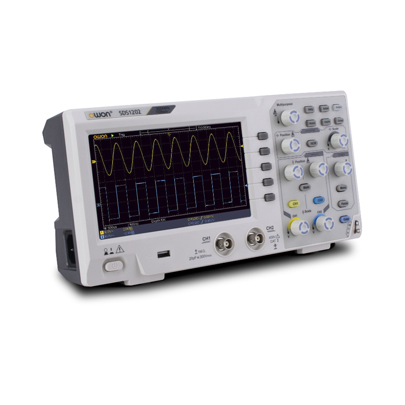 Owon SDS1202 Digital Storage Oscilloscope 2 Channels 200Mhz Bandwidth 7'' Handheld LCD Display Portable USB Oscilloscopes