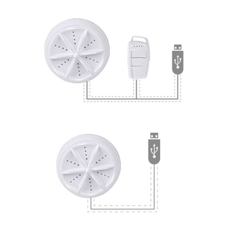 Mini Portable Ultrasonic Turbo Washer Personal Laundry Rotating Washing Machine USB Charging for Travel Home Business