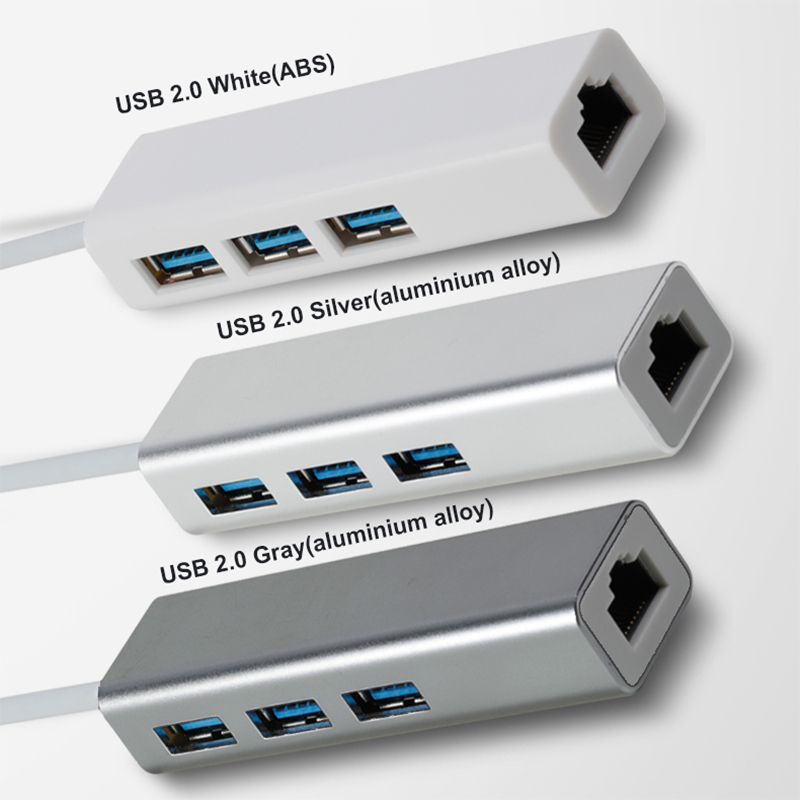 OFCCOM USB Ethernet USB Hub to RJ45 Lan Network Card 10/100Mbps Ethernet Adapter for Mac iOS Laptop PC Windows USB 2.0 Hub