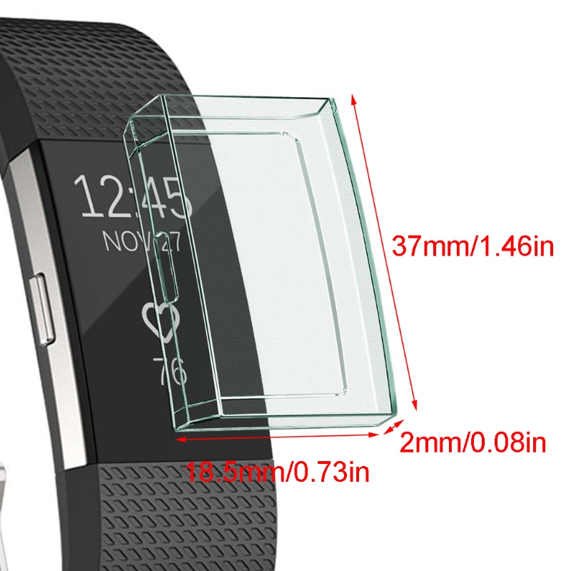 For -Fitbit Charge 2 tpu protective case for smart watch band accessories D08A