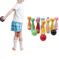 13pcs/set Wooden Bowling Set 10 Pins 3 Ball Animal Bowling Game for Children Indoor Family Sports Educational Toy