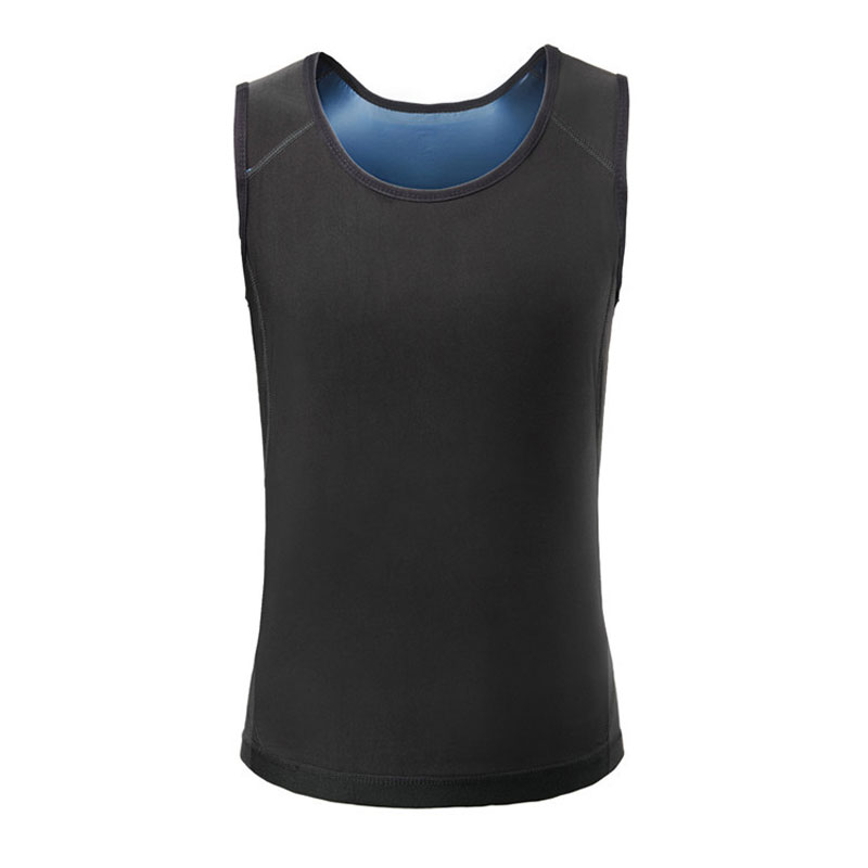 Sweat Shaper Men`s Slimming Workout Sauna Suit Tank Top Shapewear for Weight Loss Sauna Vest, Black