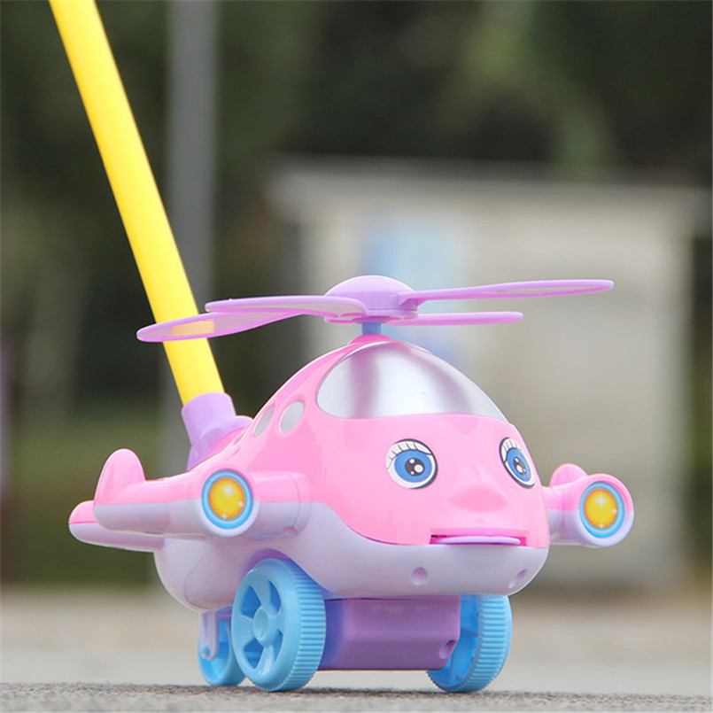 Pink/blue Baby Walker Cart Cartoon Airplane Toy Trolley Outdoor Sports Tongue Out Hand Push Walk Drag Plane Car Children Toy