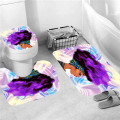 4pcs African American Women Printing Bathroom Sets Waterproof Shower Curtain Anti-Slip Toilet Polyester Cover Mat Bathroom Rug