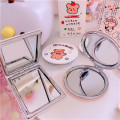 Cartoon PU Leather Makeup Mirror Double-sided Cosmetic Mirror Folding Pocket Compact Mirror Bag Accessories Girls Gifts