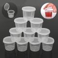 100pcs Disposable Clear Plastic Sauce Pot Chutney Cups Slime Storage Container Box With Lids Kitchen Organizer 30ml