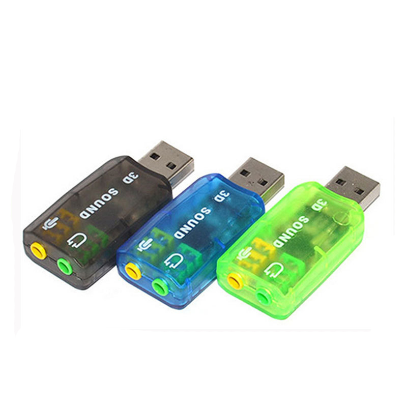 5.1-Channel USB 2.0 External Sound Card w/3.5mm Headphone and Microphone Jack Interface,Computer Stereo Mic Audio USB Converter