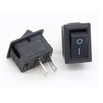 50Pcs Black Push Button Switch 3A 250V KCD11 2Pin Snap-in On/Off Rocker Switch 10MM*15MM BLACK