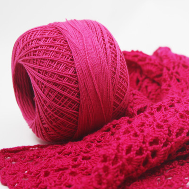 Retail 50g/ball 8# 2 ply DIY Colorful Thin Lace Yarn Crochet Yarn 100% Cotton Yarn Crocheted Tablecloth Sewing Machine Line