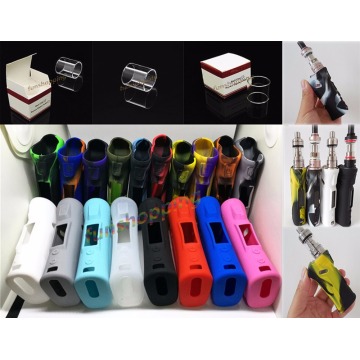 color random for Target 75W TC Box Mod silicone case/sleeve/skin/cover/sticker + Pyrex Glass Tube for target Accessories