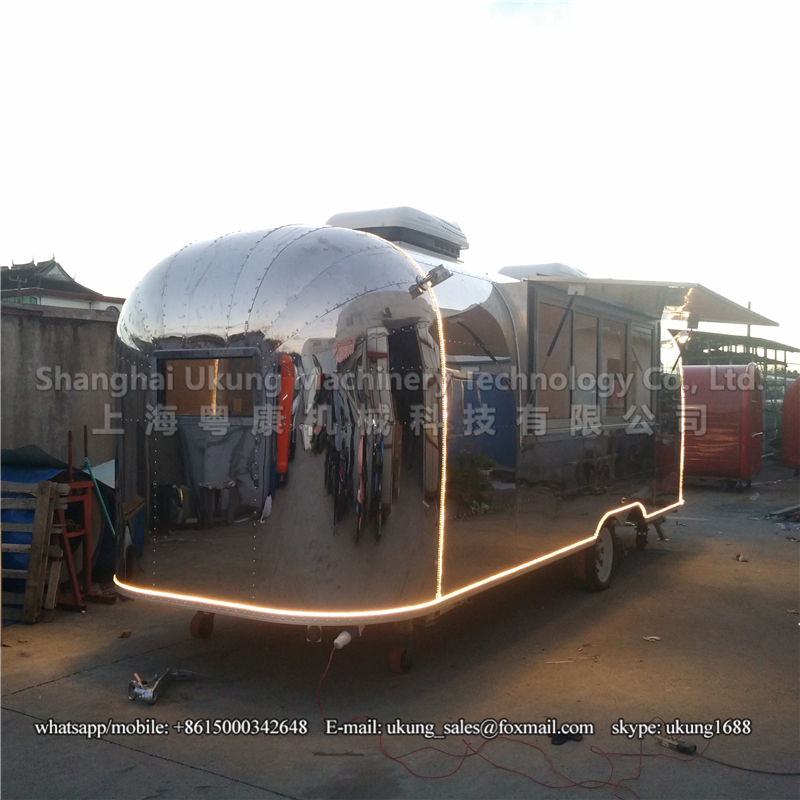 AST-210, 680cm, stainless steel airstream trailer, customized food trailer, mobile kitchen food truck