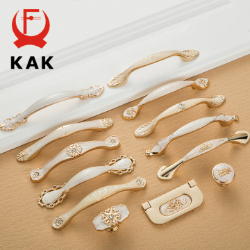 KAK White Amber Gold Cabinet Handle Kitchen Handle Luxury Wardrobe Door Pulls Drawer Knob Fashion Furniture Handle Door Hardware