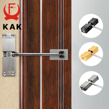 KAK New Stainless Steel Automatic Door Closer Adjustable Speed Door Closing Device 40KG Black Gold Furniture Door Hardware