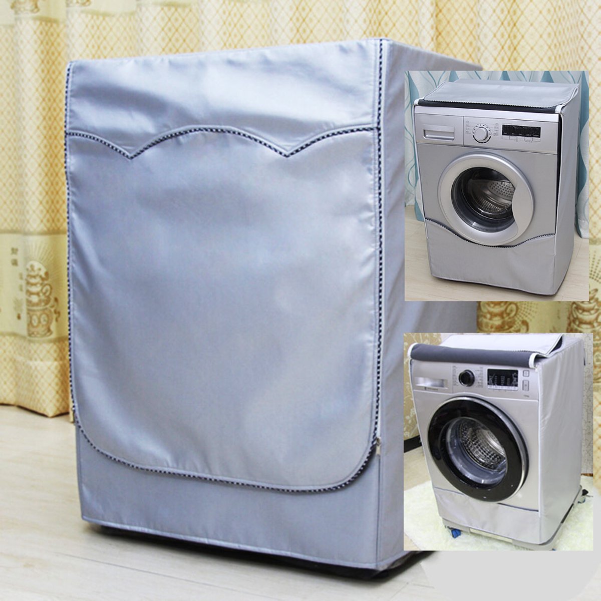Fully Automatic Roller Washer Sunscreen Washing Machine Waterproof Cover Dryer Silver Dustproof Washing Machine Cover S/M/L/XL