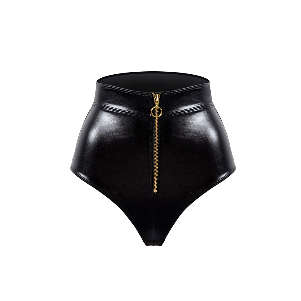 Black PU Bra And Panty Sets