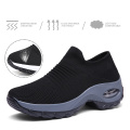 Women Tennis Shoes Breathable Mesh Height-increasing Slip-on Female Sock Footwear Outdoor Women Sneakers Thick Bottom Platforms