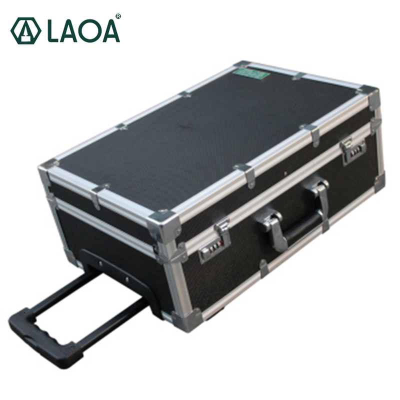 LAOA 16/20 inch Tool Case Storage Box Aluminum Shock Resistance Luggage Carrier Inner Plate Removable with Code Lock