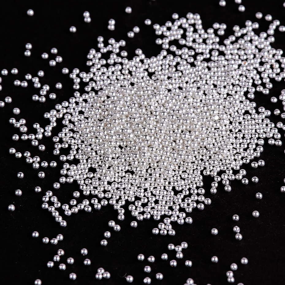 1 box Steel Beads Mini Caviar Nail Decoration 0.6/0.8/1/1.5/2mm Round Dot Grey Rose Gold Silver Dust Nail Art DIY Polish CH031-1