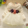 Girls' Clothing Dress 2019 New Baby Girls Dresses Waist Flower Baby Fashion Cotton Long-sleeved Dress 0-4Years