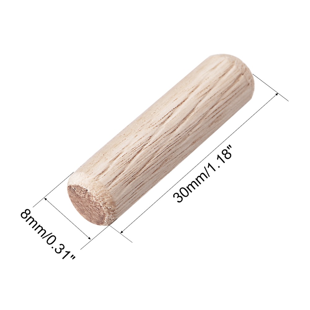UXCELL 50pcs 8x30mm 8x60mm 8x80mm 10x40mm 10x50mm Beech Wooden Dowel Pin Wood Kiln Dried Fluted Beveled Hardwood Furniture DIY