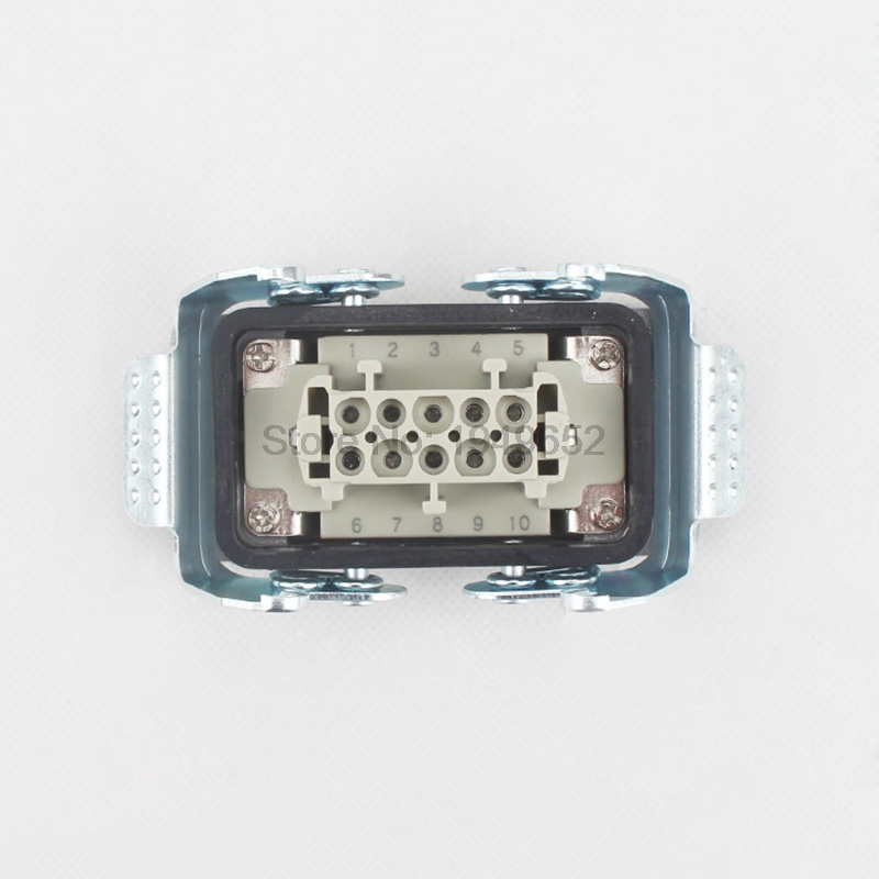 Heavy Duty Connectors HDC-HE-010-1 F/M 10pin 16A Industrial rectangular Aviation connector plug