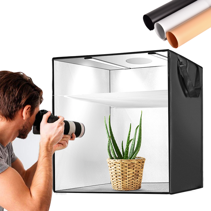 40/50/60cm Portable Softbox Photo LED Light Box Shooting Tent With 3 Colors Background For Studio Photography Lighting Box Tent