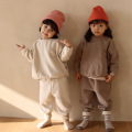 2021 spring Children's Clothing sets Cotton Solid Color Boys Girls Suit Sweatshirt kids wear matching family outfits