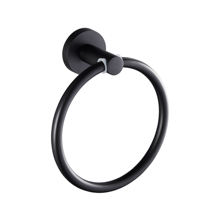 Free Shipping Black Towel Holder Towel Ring Round Wall Mounted Towel Rack Towel Shelf Stainless Steel Bathroom Accessories