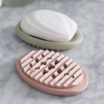 Creative Soap Box Kitchen Bathroom Silicone Cleaning Brush Hollowed Soap Dish Sheet Drain Storage Box