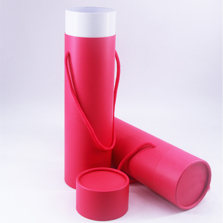 Convenient Paper Tube with Built-In Rope Handle